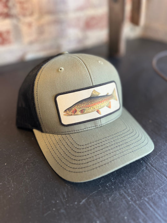 Rainbow Trout Hat- Olive Green