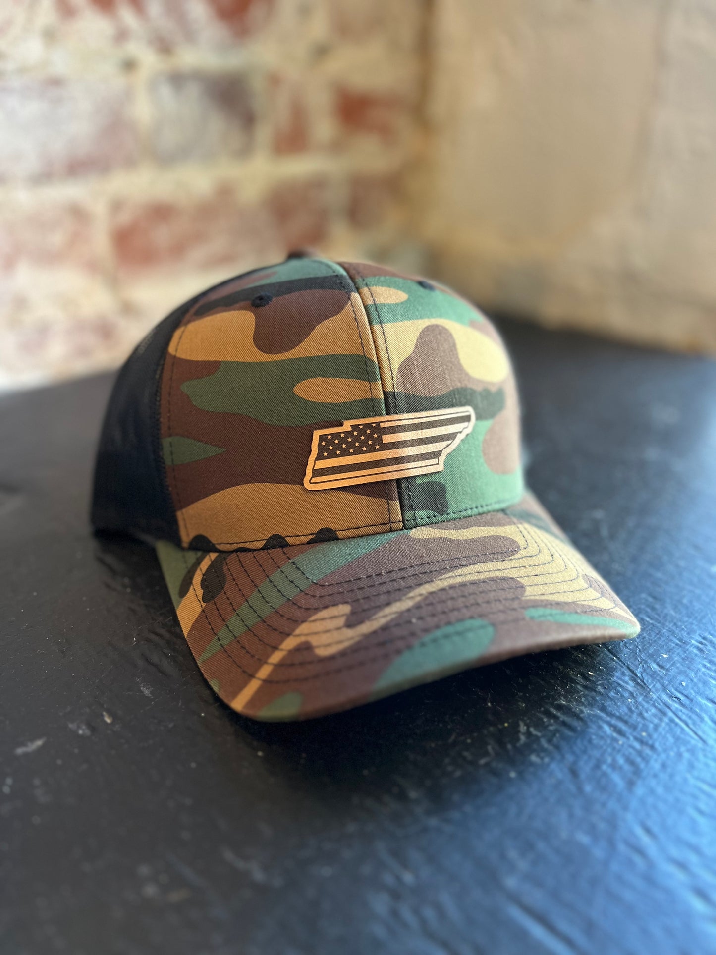 Tennessee Americana Leather Patch Hat- Camo