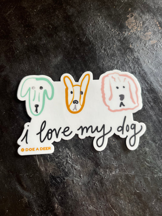 I Love My Dog Sticker