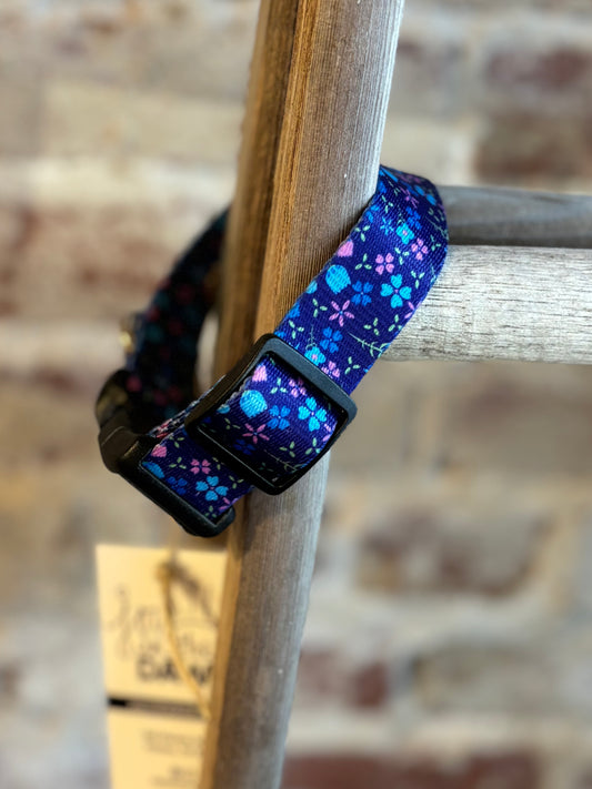 Purple Floral WIDE Pet Collar