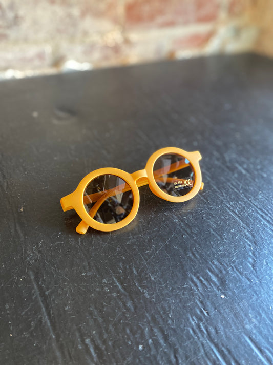 Kids Retro Sunglasses- Mustard