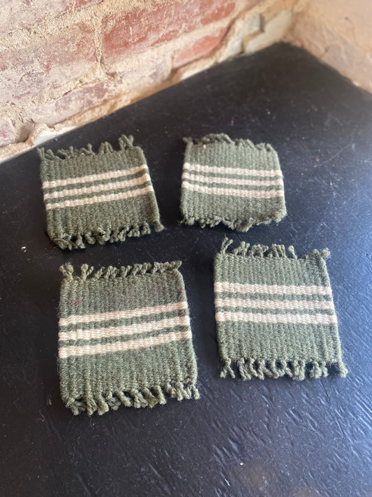 Simple Stripes Coaster Set - Sage