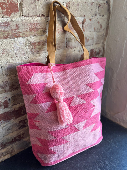Aztec Diamond Tote - Pink