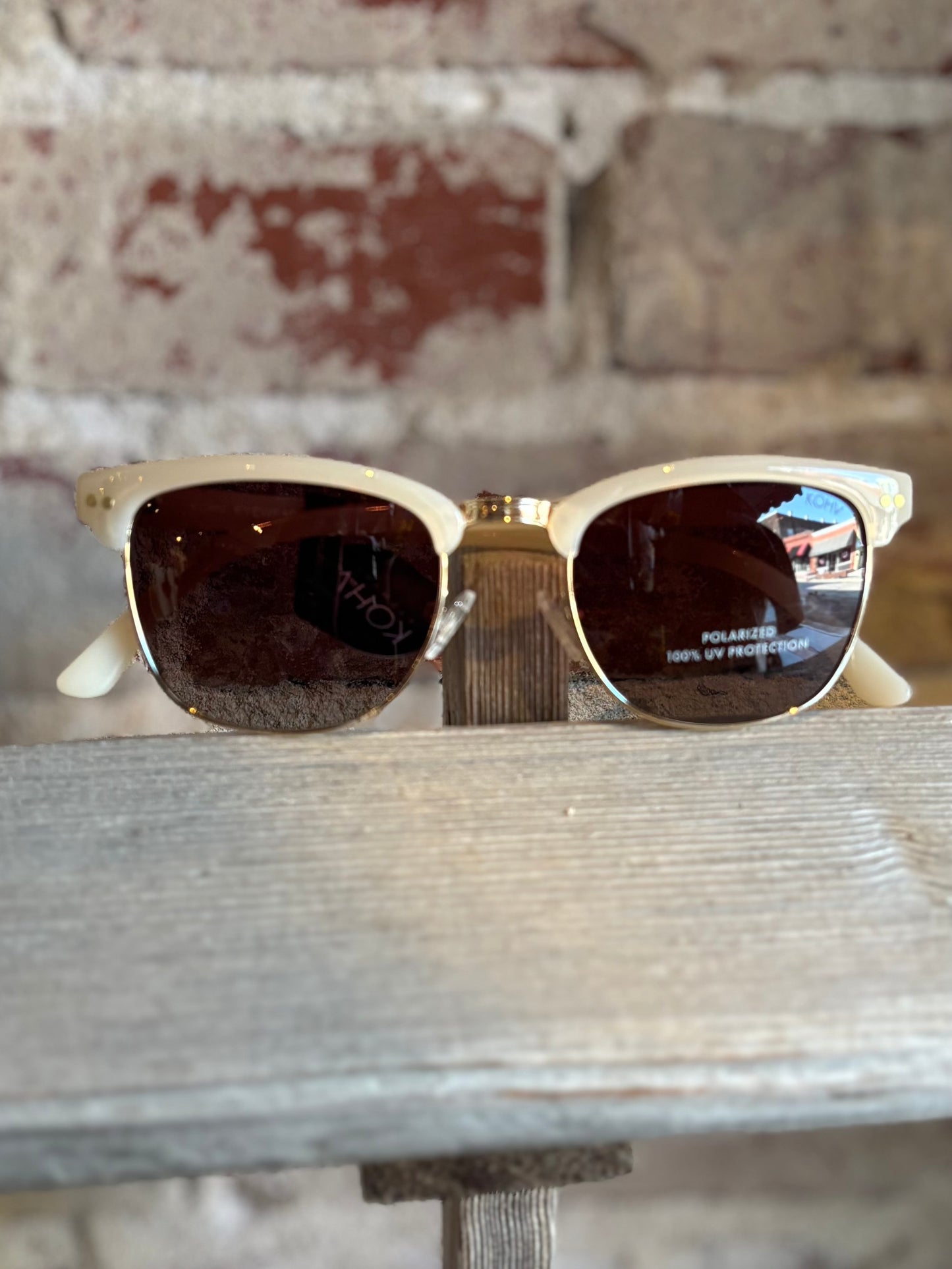 Weston Ivory Polarized Semi-Rim Sunglasses