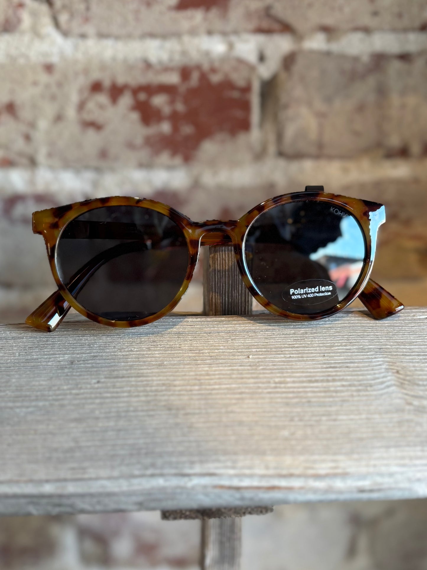 Heron Amber Round Sunglasses - Tortoise