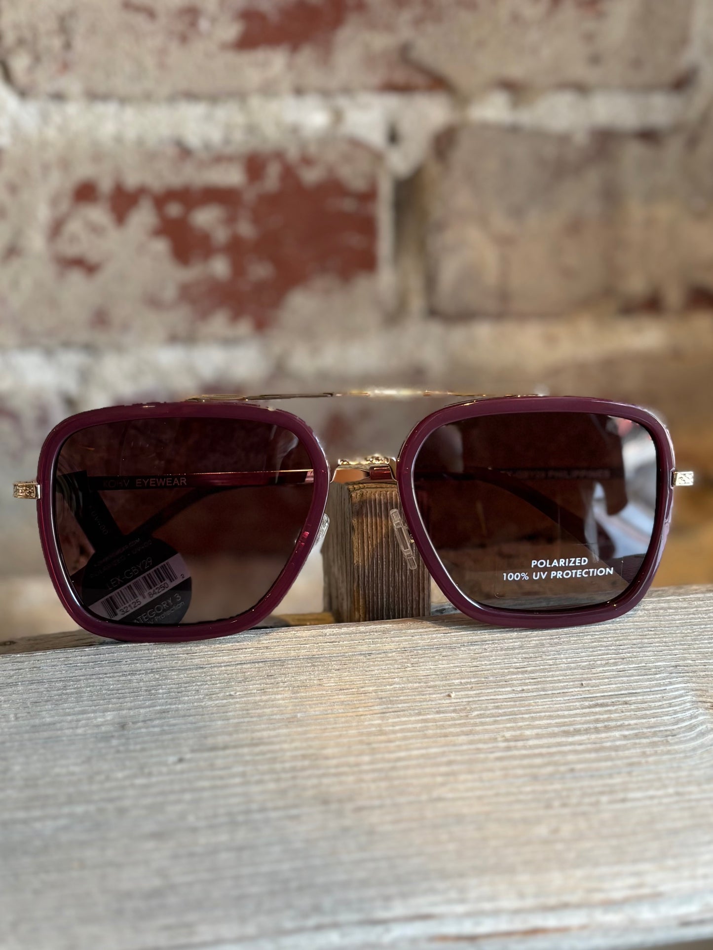 Lex Plum Tortoise Aviator Sunglasses