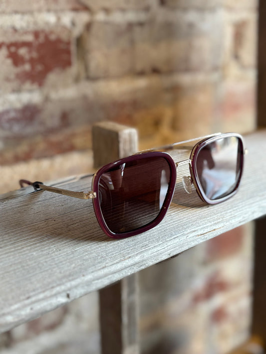 Lex Plum Tortoise Aviator Sunglasses