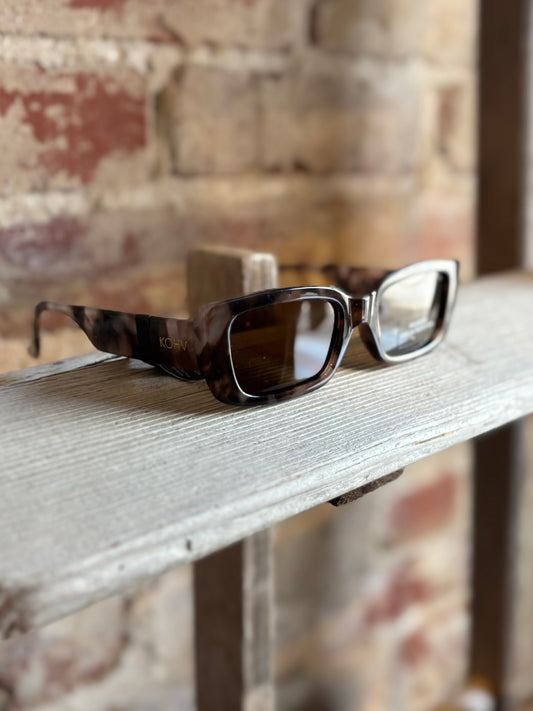 Haven Light Tortoise Rectangle Sunglasses