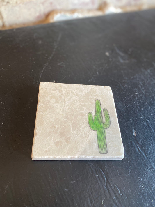 Saguaro Cactus Marble Coaster