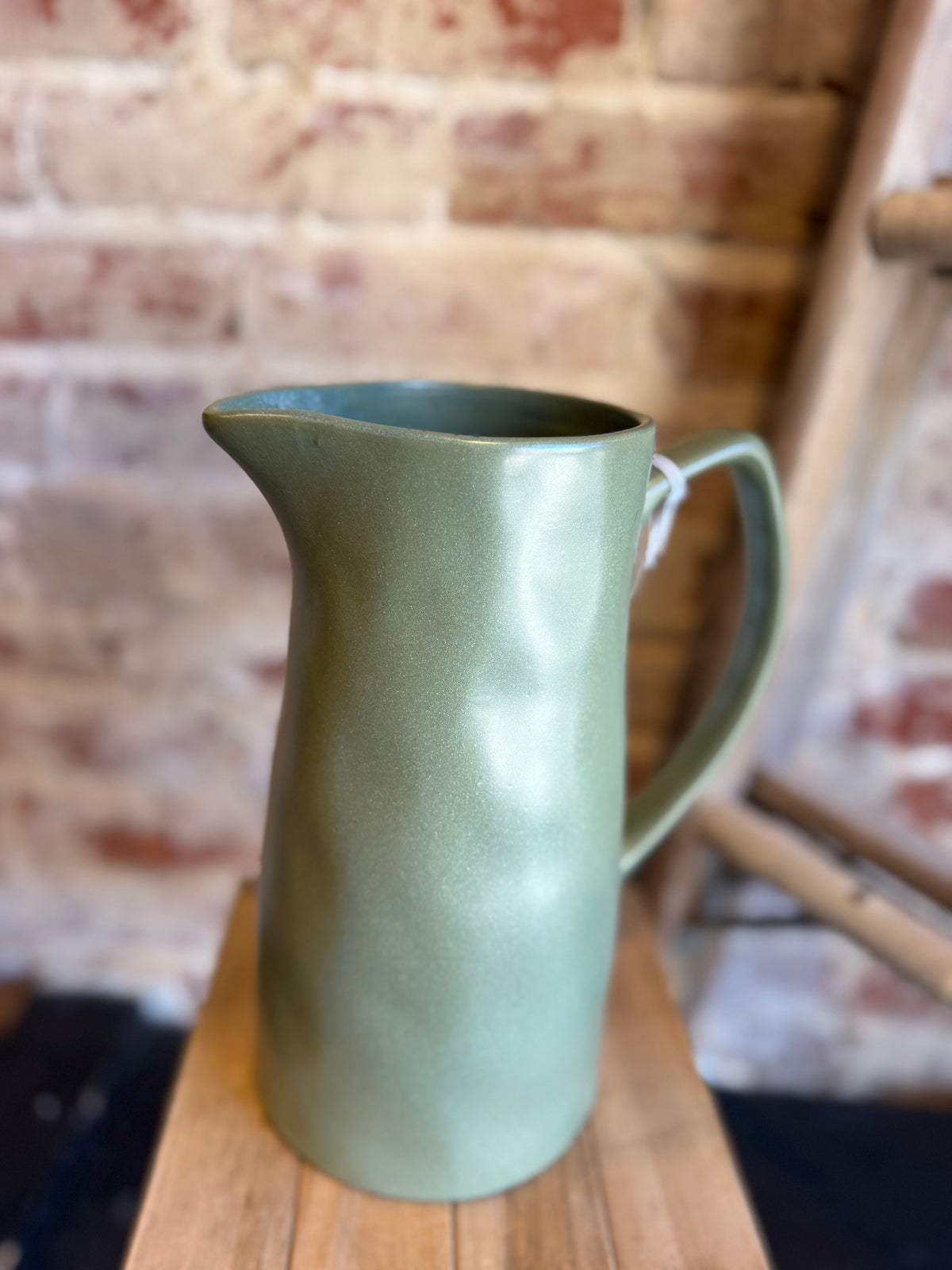 Laurel Green Pitcher Vase