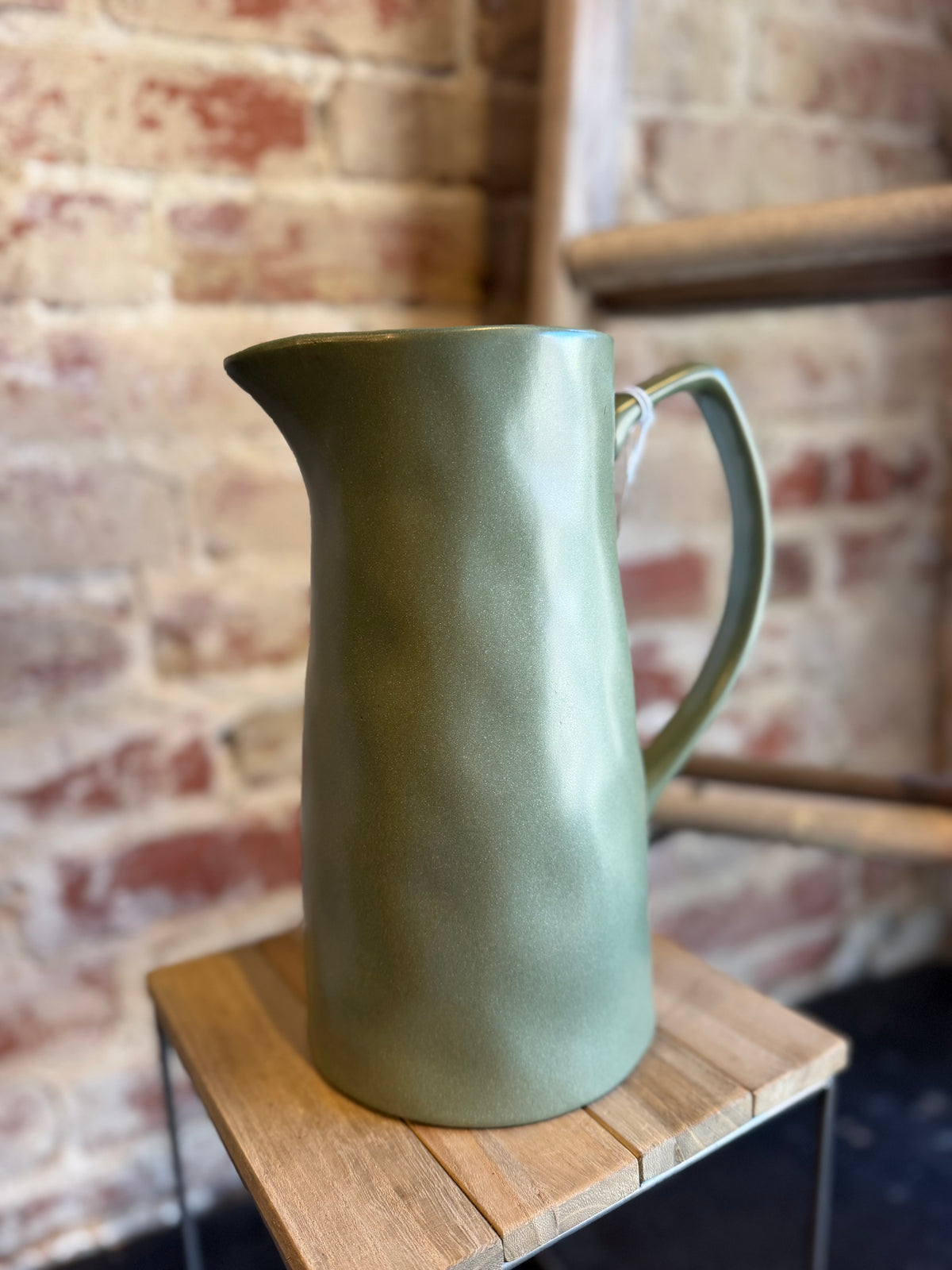 Laurel Green Pitcher Vase