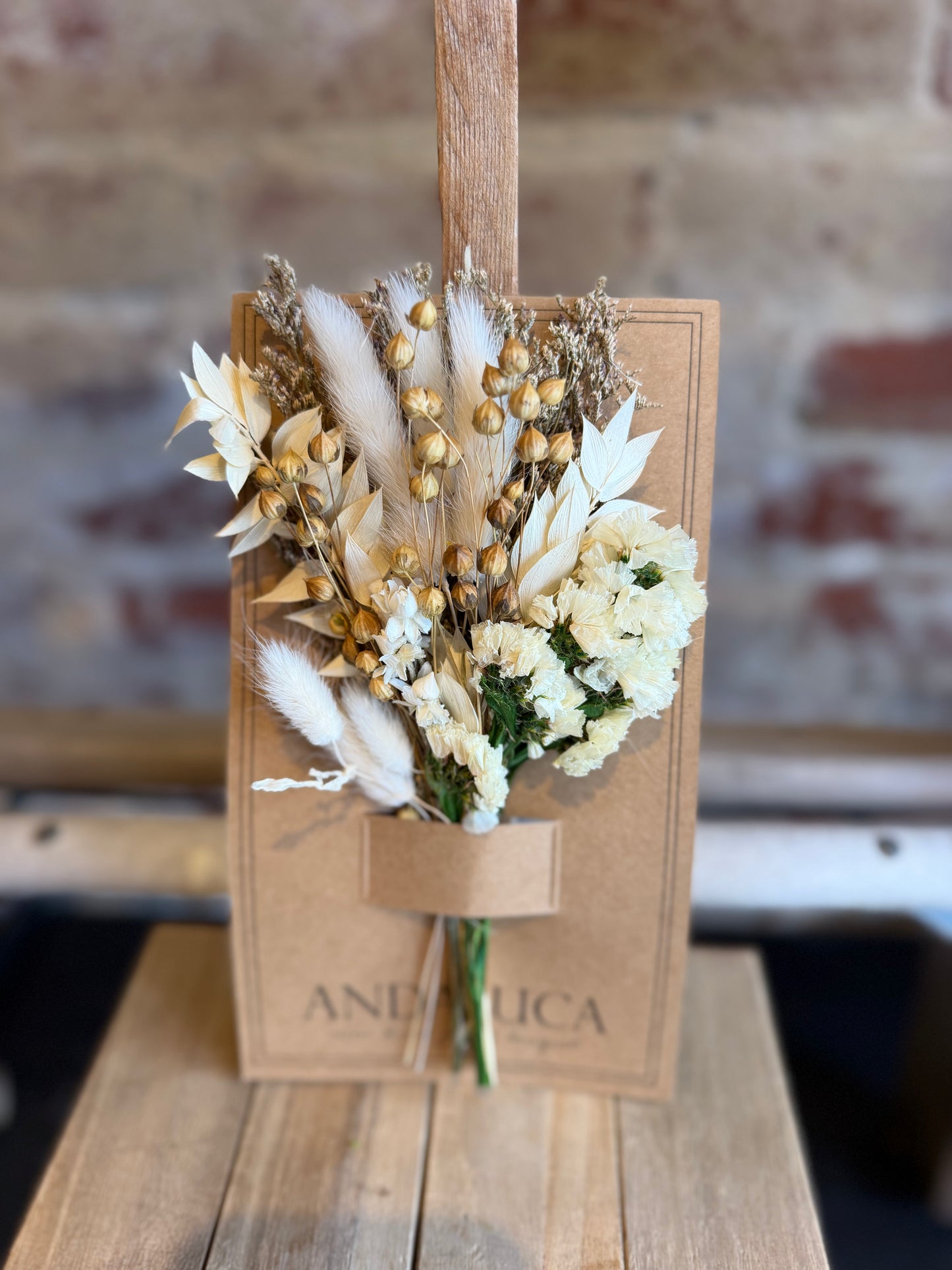 Ruscus and Grain Mini Dried Bouquet