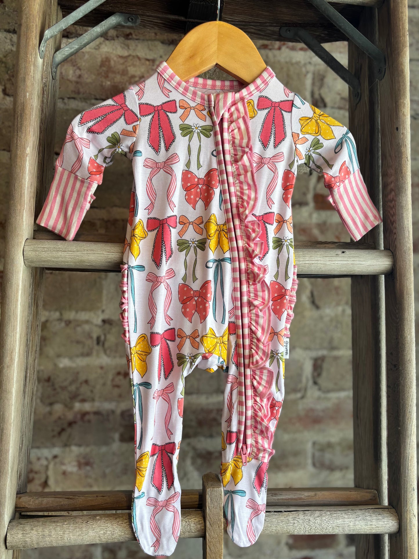 Eliza Bamboo Ruffle Zip Onesie