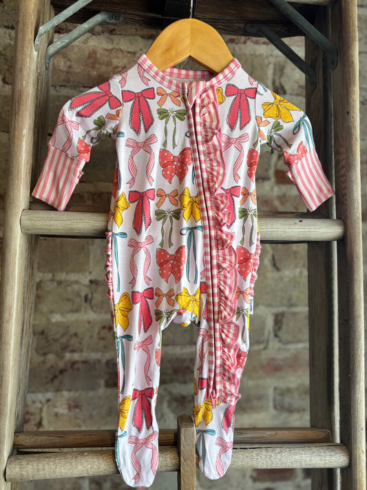 Eliza Bamboo Ruffle Zip Onesie