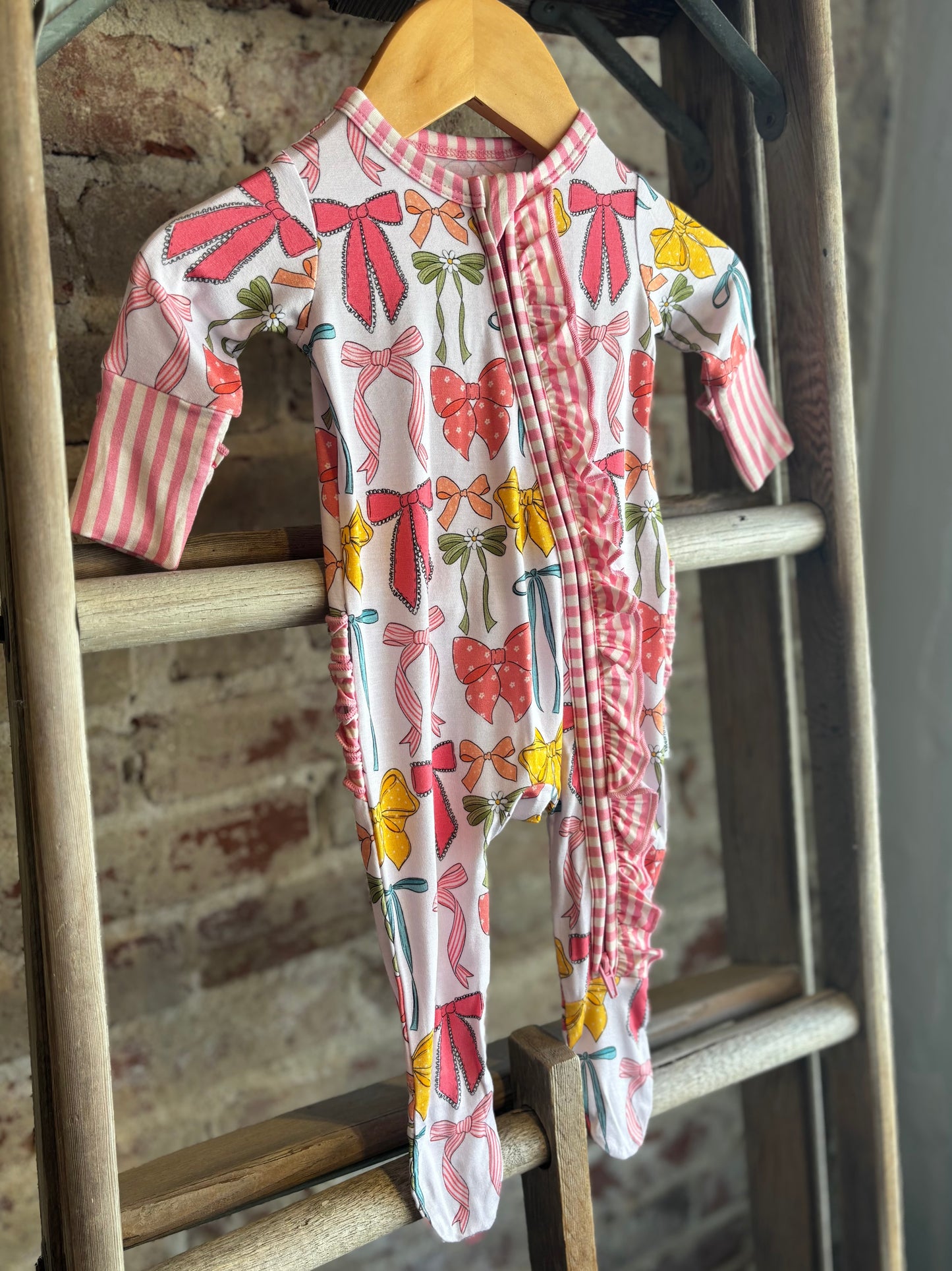 Eliza Bamboo Ruffle Zip Onesie
