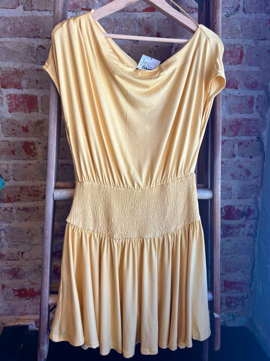 Asymmetrical Mini Dress - Yellow
