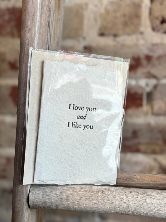 I Love You and I Like You Card