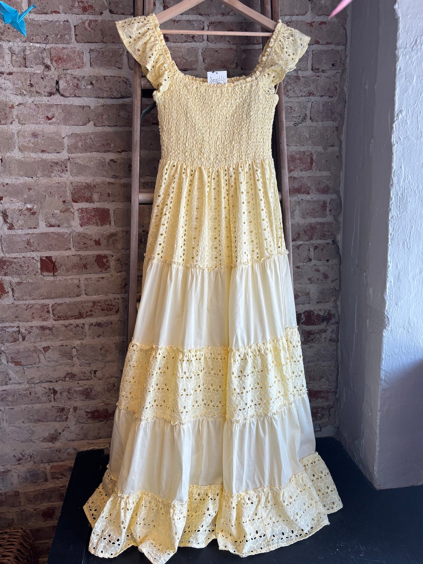 Sunshine Smocked Eyelet Dress