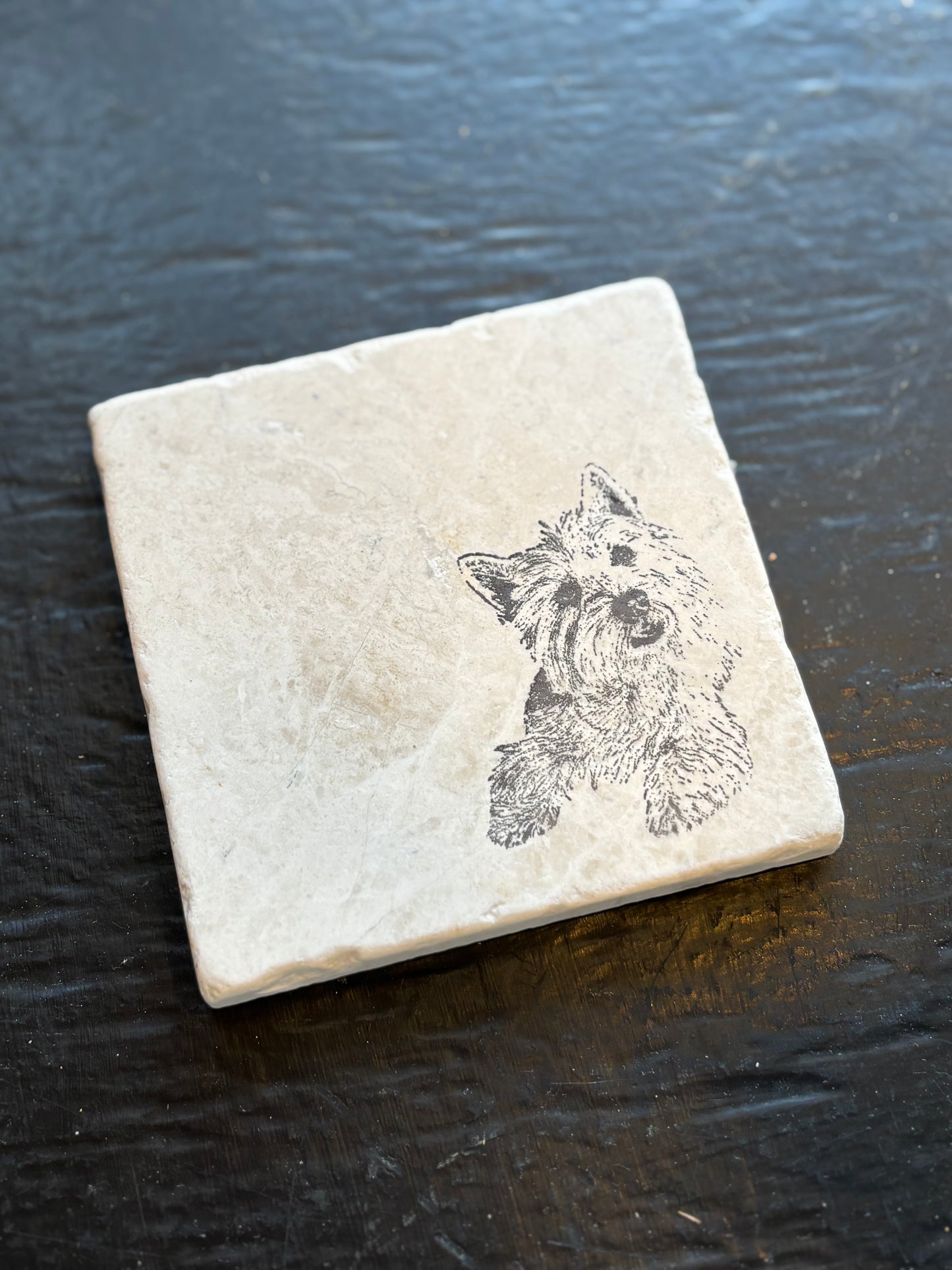 Westie Dog Marble Coaster