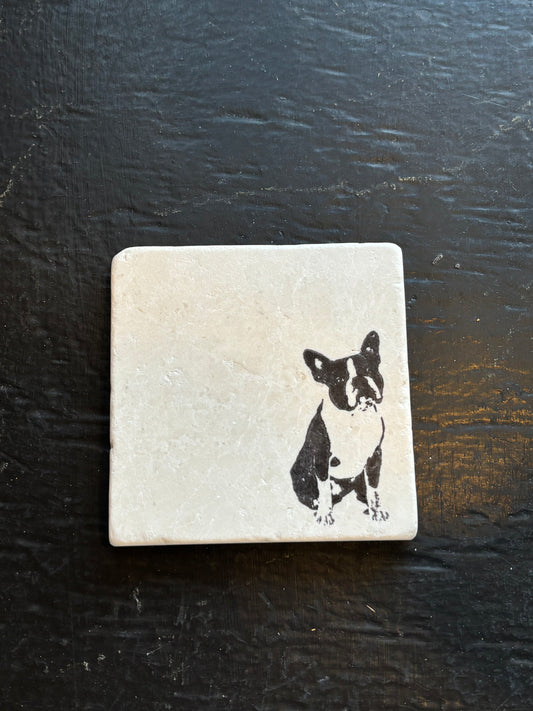 Boston Terrier Marble Coaster