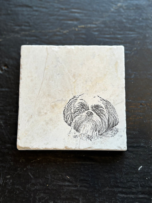 Shih Tzu Face Marble Coaster