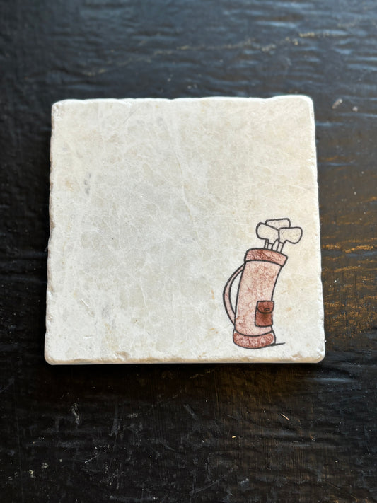 Golf Bag Marble Coaster