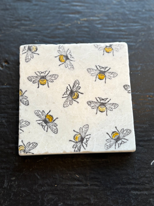 Bumble Bee Marble Coaster