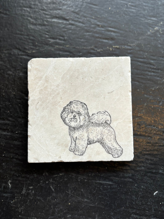 Bichon Frise Marble Coaster