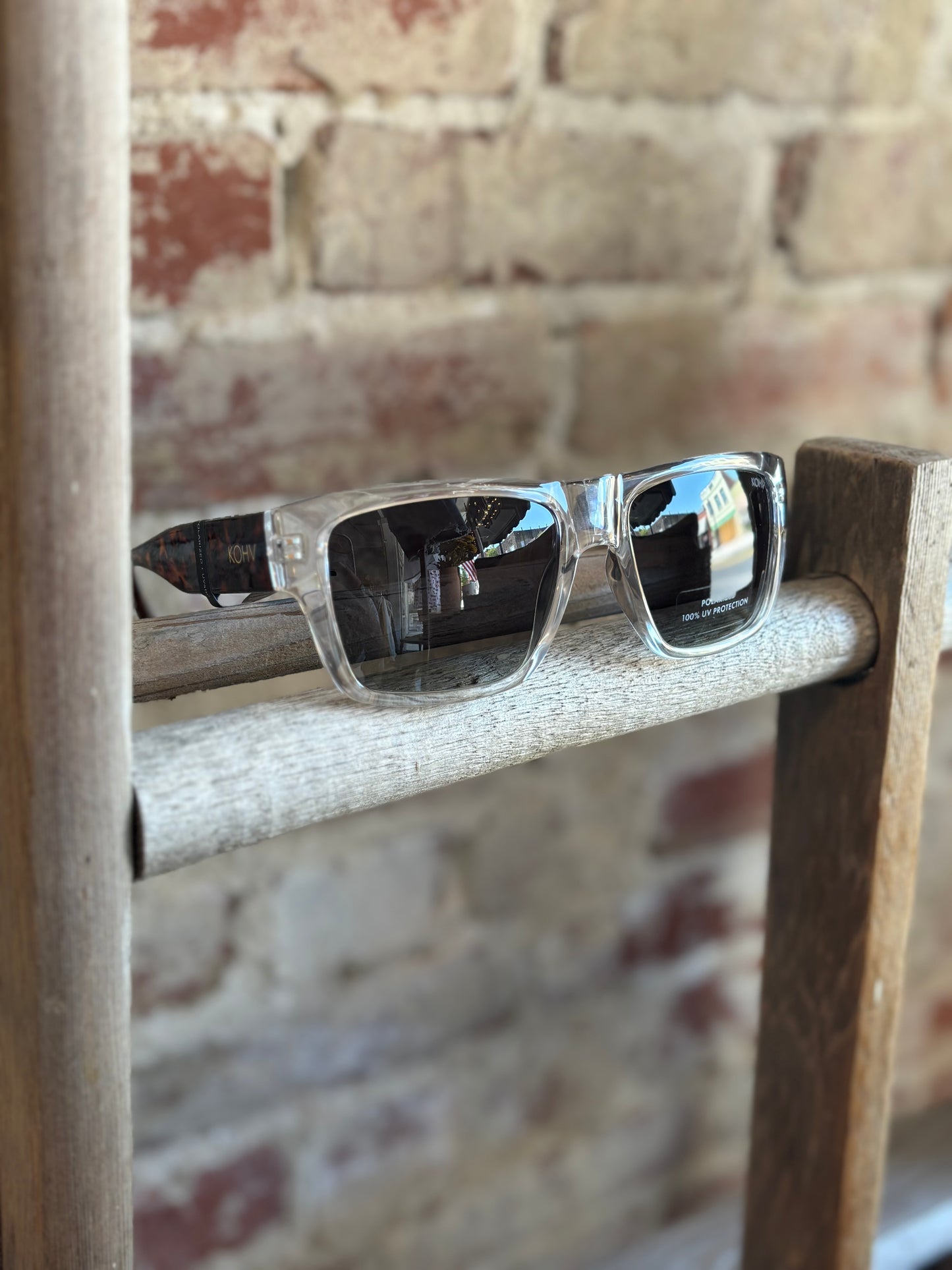 Mack Crystal Tortoise Square Sunglasses