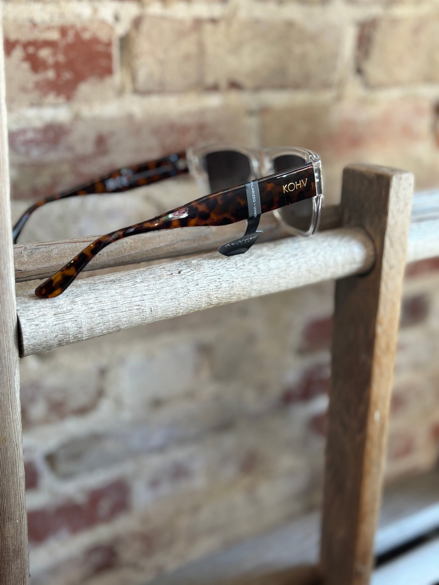 Mack Crystal Tortoise Square Sunglasses