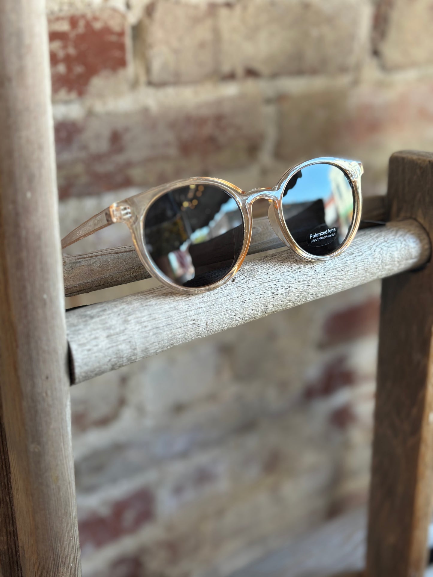 Heron Latte Round Sunglasses - Blush