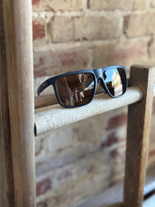 Evans Navy Blue Polarized Square Sunglasses