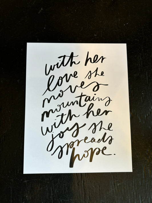 With Her Love & Joy Print