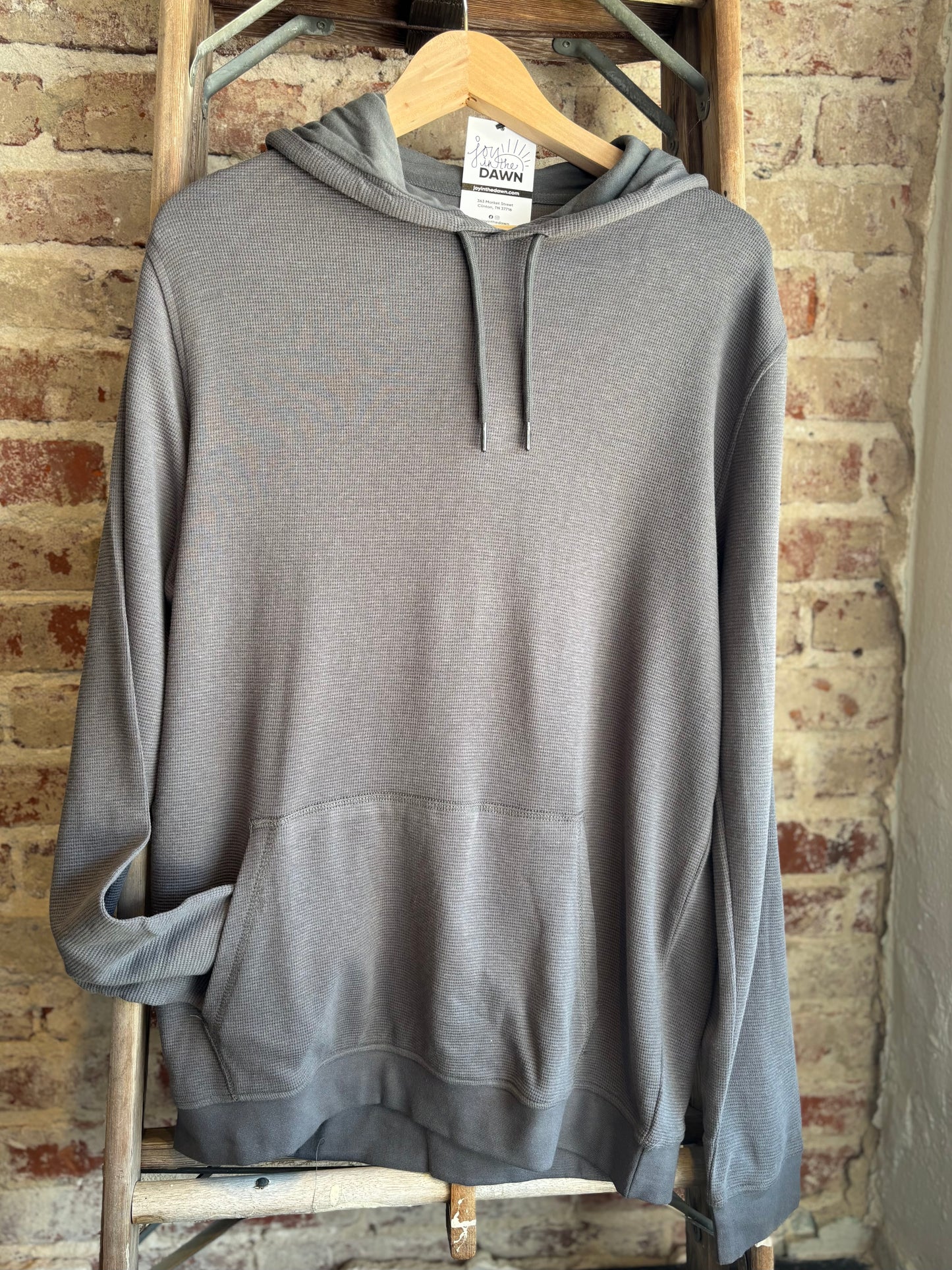 Carbon Gray Waffle Hoodie