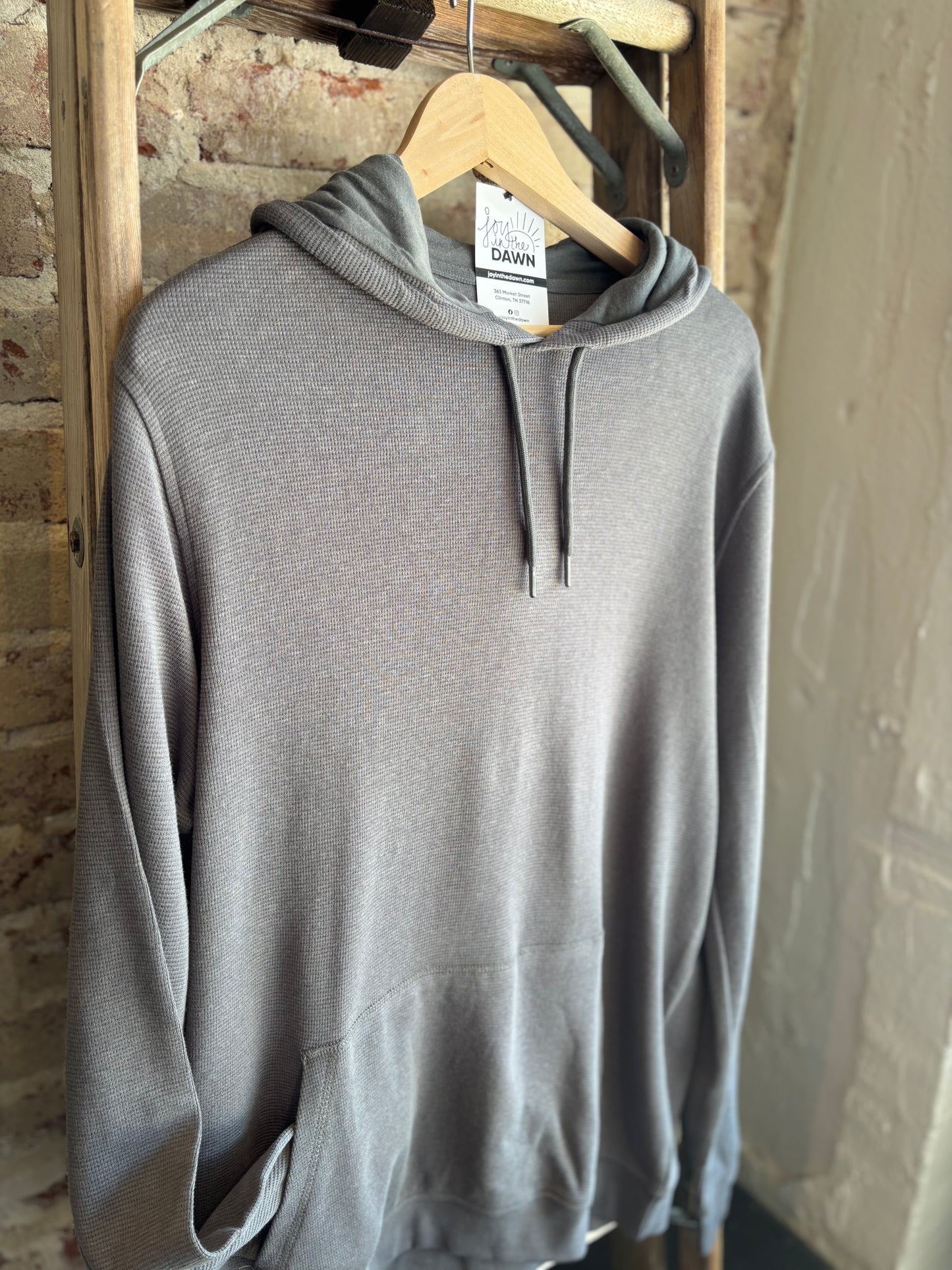 Carbon Gray Waffle Hoodie