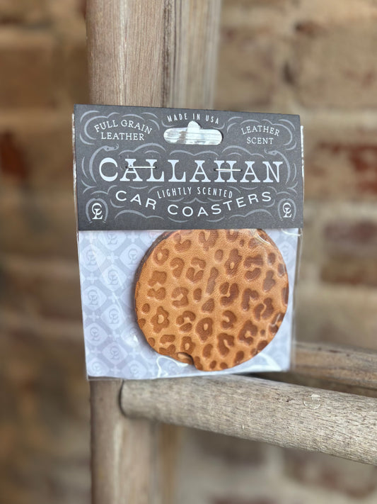 Leopard Scented Leather Coasters