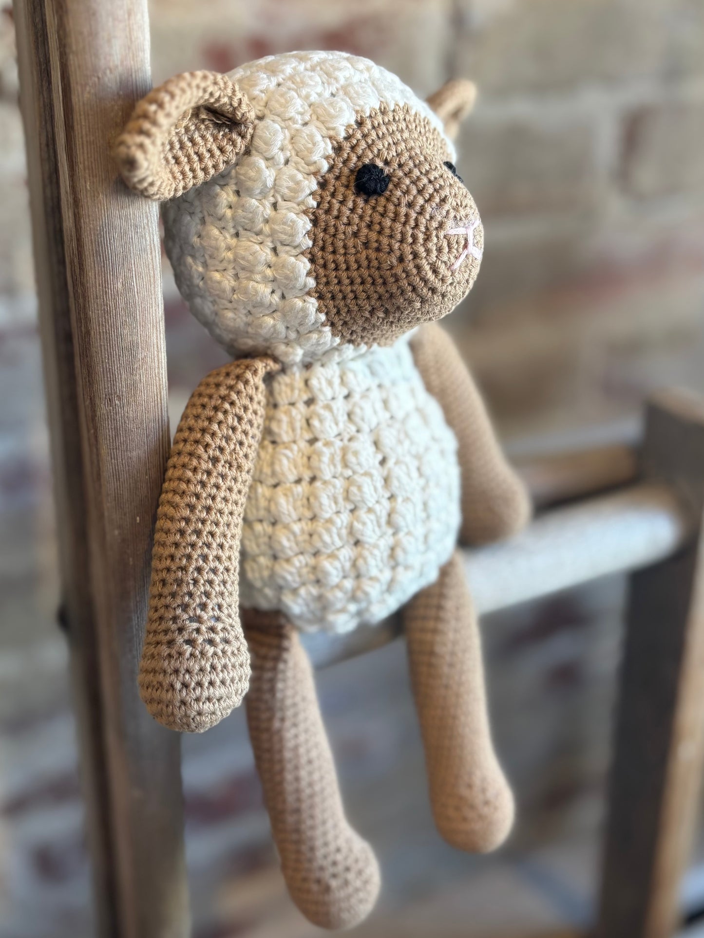 Crochet Lamb Toy - Brown