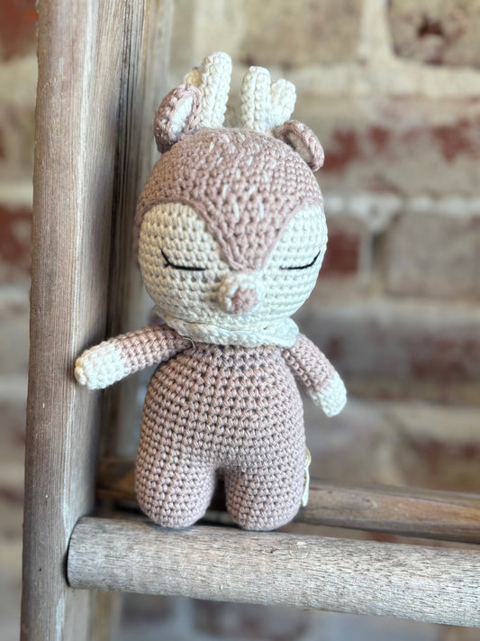 Mini Crochet Deer Toy - Mauve