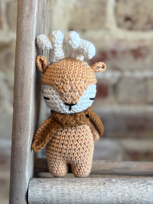 Mini Crochet Deer Toy - Tan