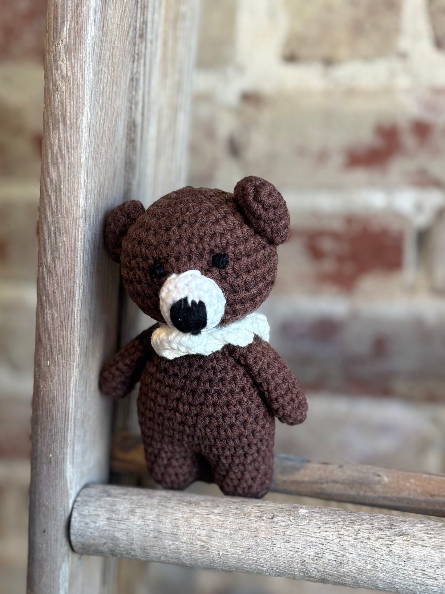 Mini Crochet Dark Teddy Bear Toy
