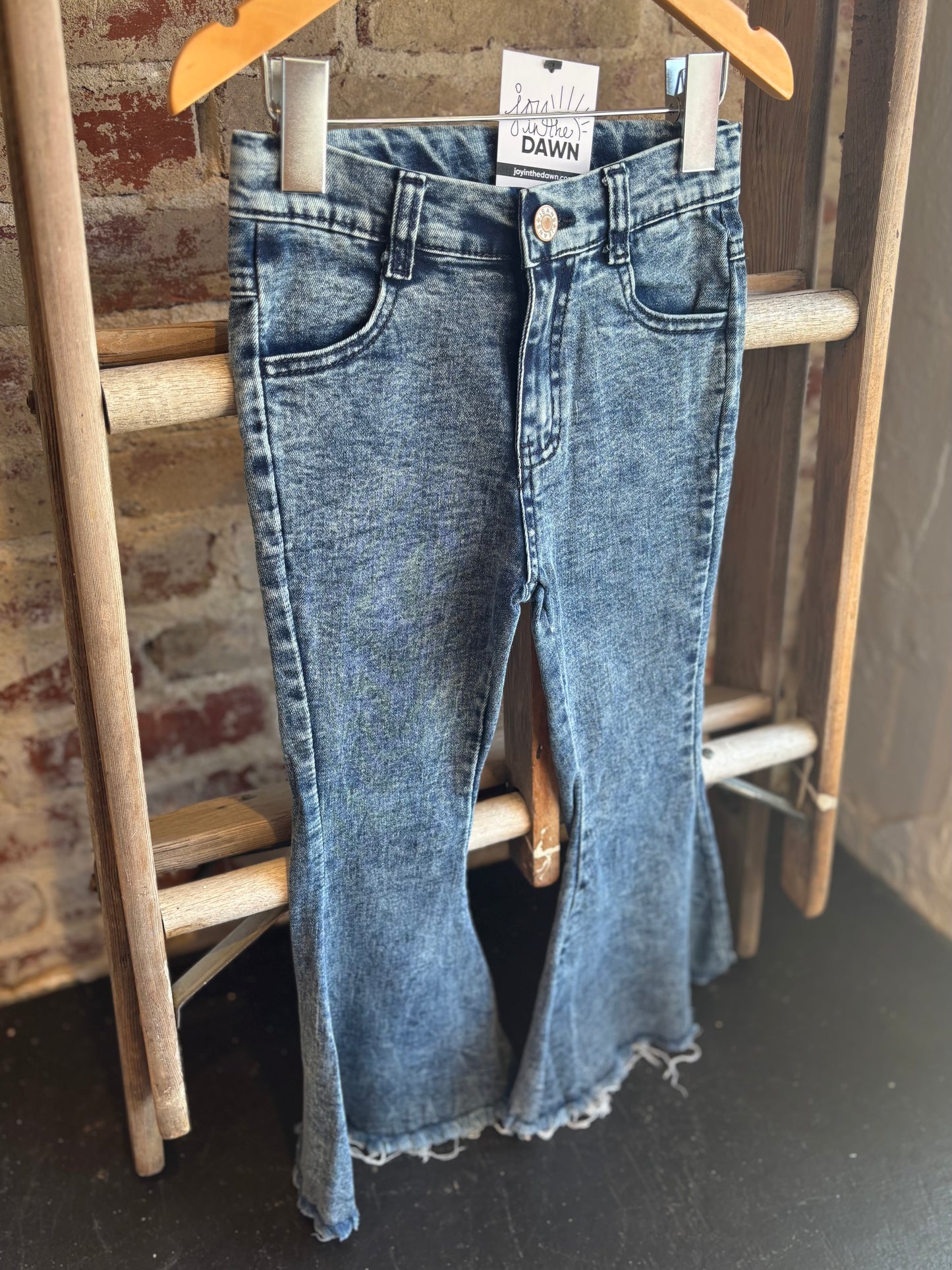Flare Leg Faded Denim Jeans - Kids/Tweens