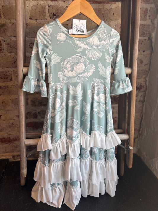 Bella Sage Floral Dress - Toddler/Kids