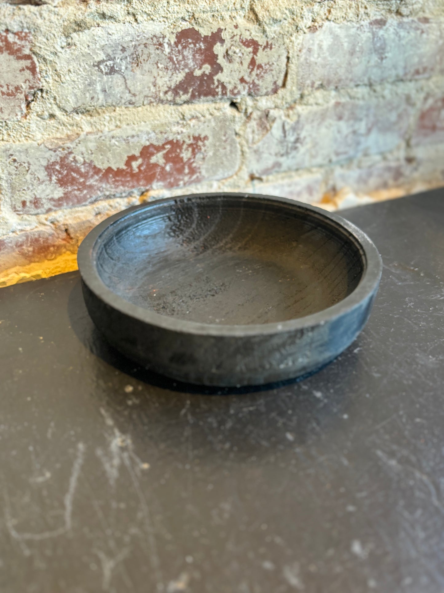 Black Wood Decorative Bowl