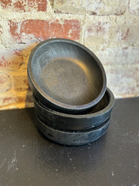 Black Wood Decorative Bowl