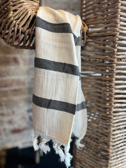 Turkish Cotton Hand Towel- Black