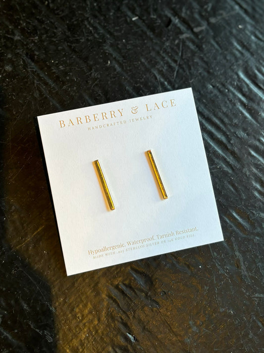 Stick Stud Earrings- Gold