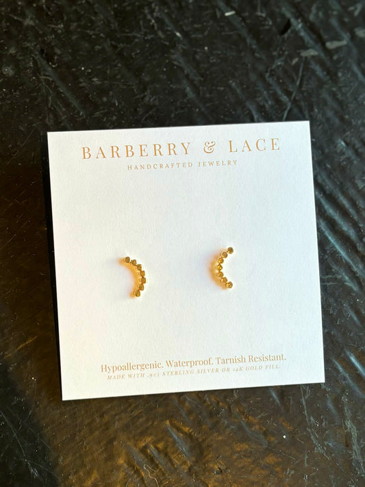 Dotted Arc Stud Earrings- 14K Gold Filled