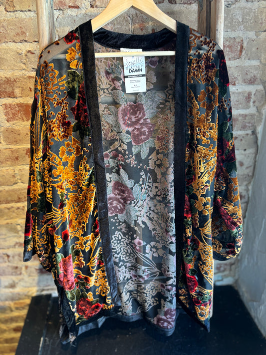 Burnout Velvet Kimono