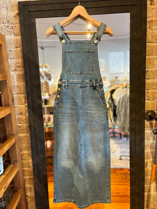 Denim Overall Long Skirt