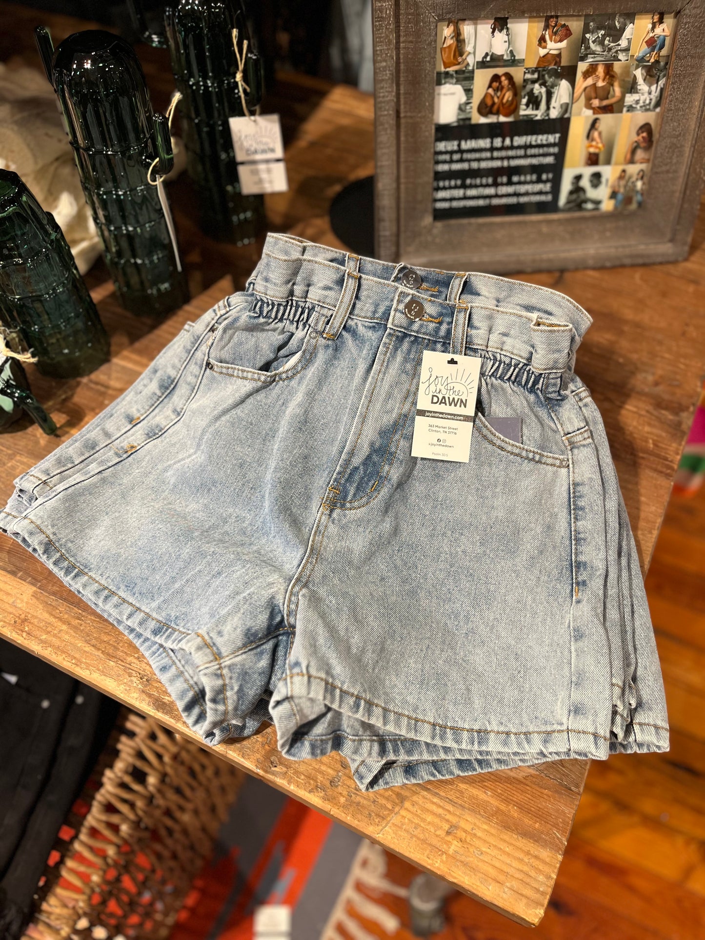 High Rise Paper Bag Shorts